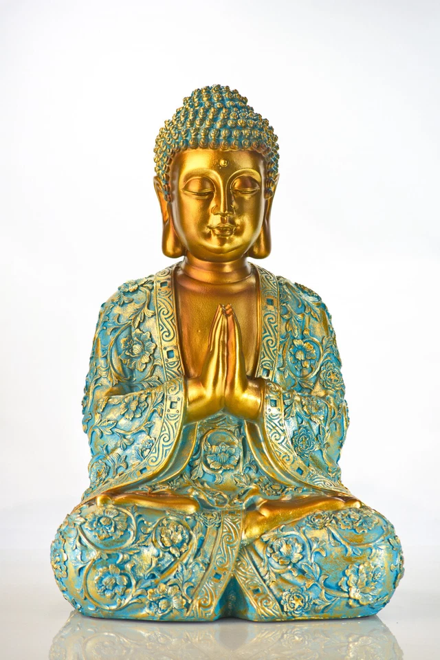 Riesen Thai Buddha Budda 44 cm Mint grün wunderschöne Figur Statue Feng Shui - Bild 3 von 4