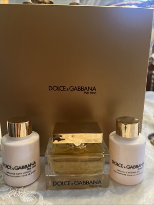 Dolce & Gabbana The One GIFT SET 2.5oz EDP Spray + 3.3oz Lotion + 3.3oz Gel 
