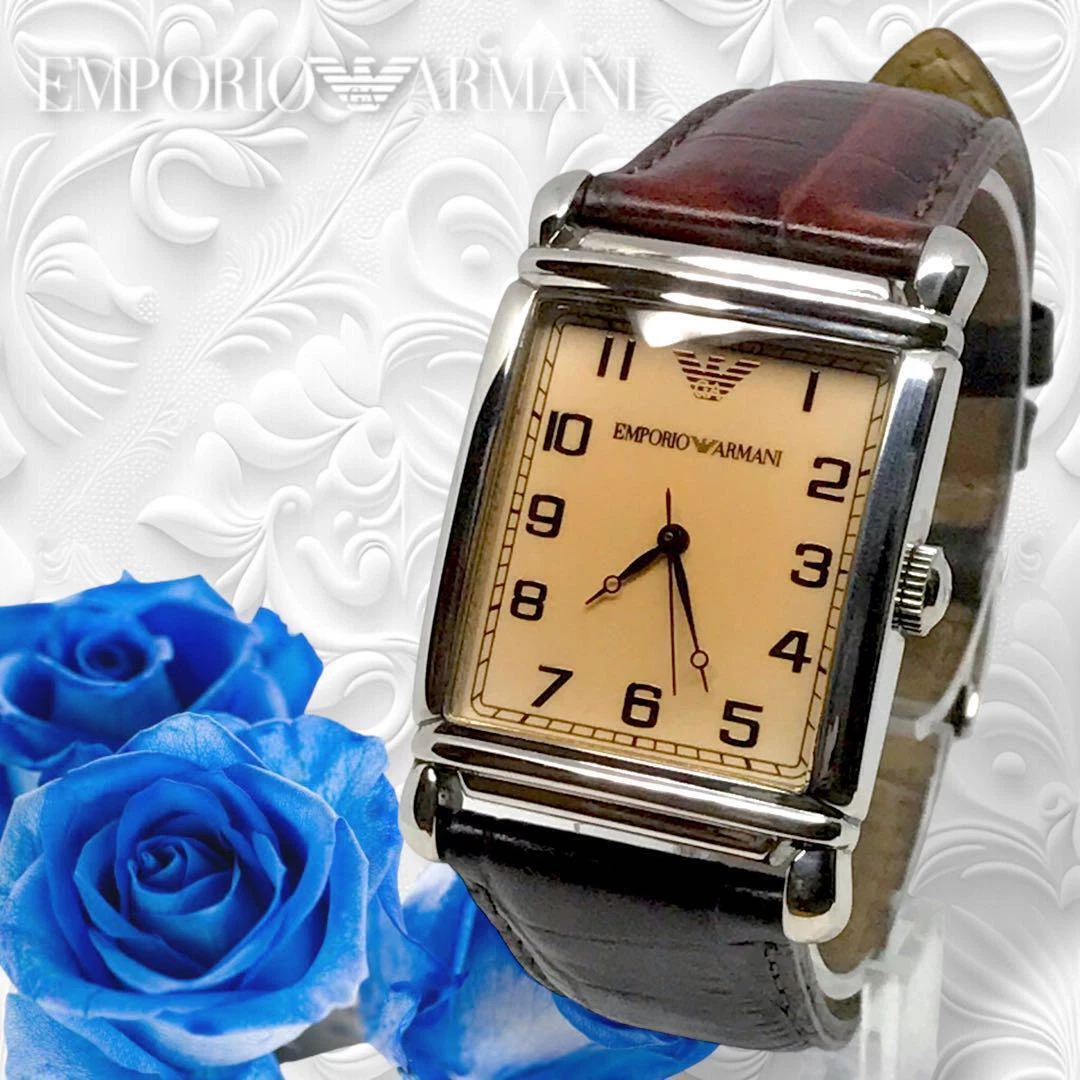 Armani rectangular watch sale