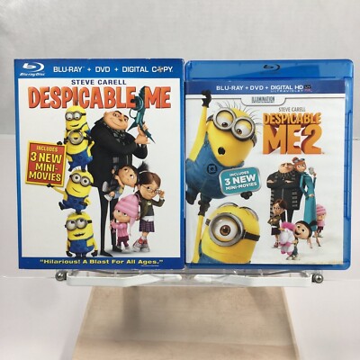 Despicable Me 1 + 2 Blu-ray Movie 2010/2013 Steve Carell Pierre Coffin