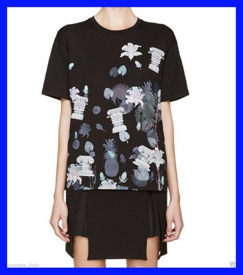 NEW VERSUS VERSACE +ANTHONY VACCARELLO BLACK GRAPHIC -PRINT COTTON TOP-SHIRT XS