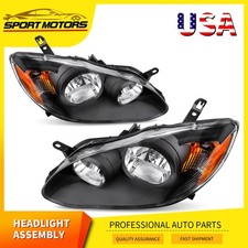Headlights Assembly For 2003-2008 Toyota Corolla Black Headlamps Raplacement Headlights Assembly For 2003-2008 Toyota Corolla Black Headlamps Raplacement