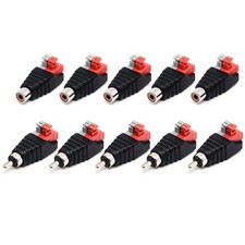 Surf turtle 10 Pack Speaker Wire Cable to Audio Male Female RCA Connector...