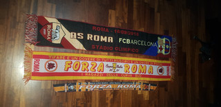 ROME RARE LOT 3 BALLOON SCARVES AUTOGRAPH WATCH STICKERS ULTRAS SHIRT TOTTI