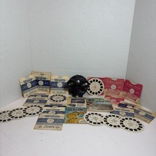 Vtg 1940s Sawyer's View Master Model B Bakelite Clamshell 3D Viewer 25 Reels
