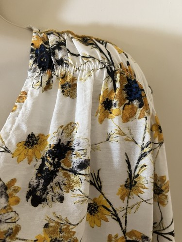 ETHYL Tunic SZ S Viscose Wildflower Theme V Neck 3/4 Sleeve - Picture 5 of 11