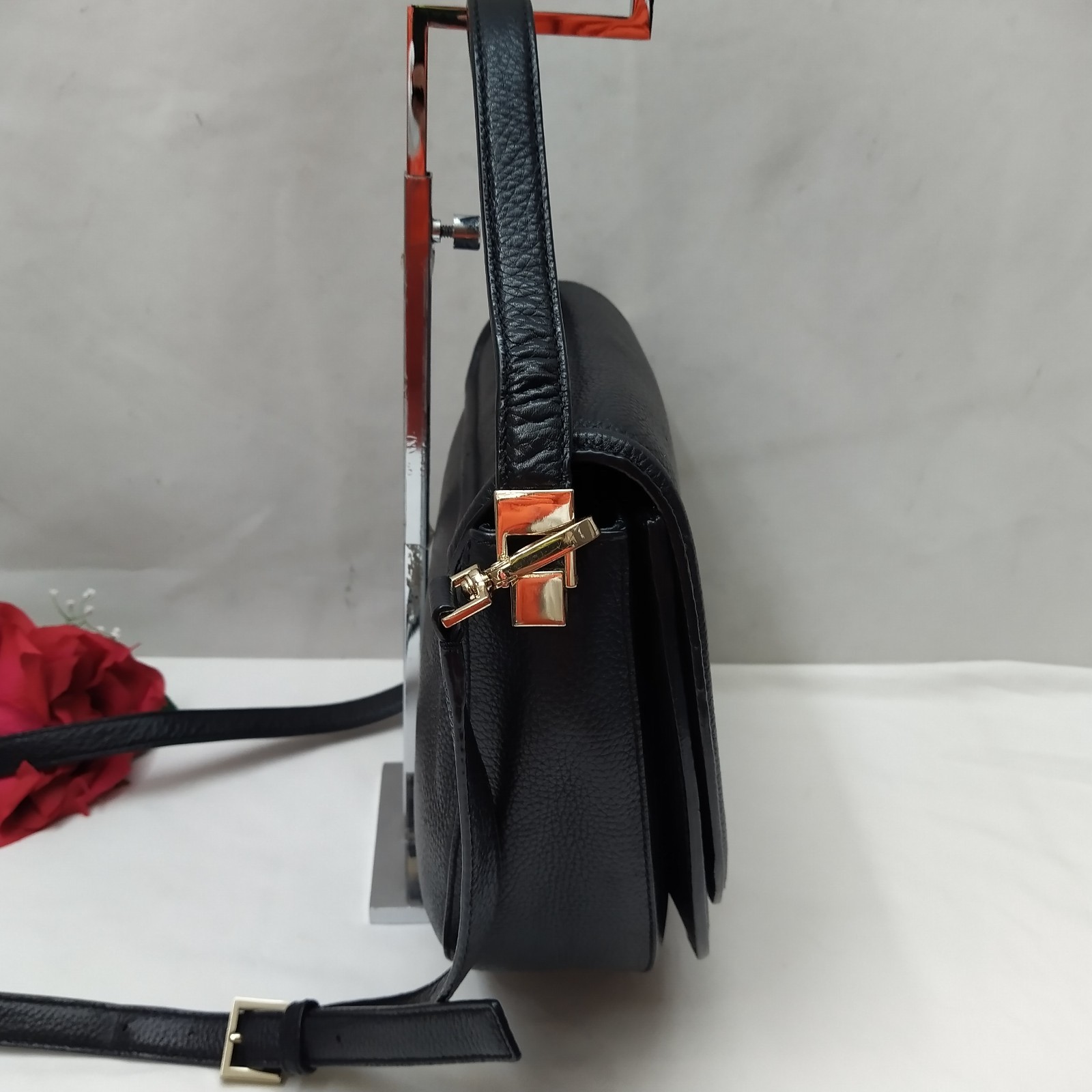 Kate Spade New York Black Leather Flap Closure Top Handle Crossbody Bag thumbnail 12