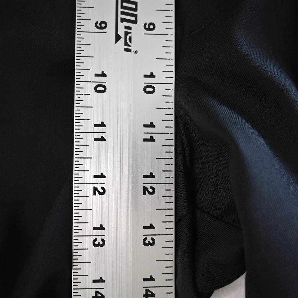 Pantalones clásicos para hombre Barry Bricken 38x30 negros 100 % lana frente plano Foto 3 de 4