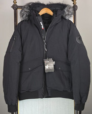 PAJAR New 589 Mens Large 550 Duck Down Bomber Jacket Hooded Black Winter Coat