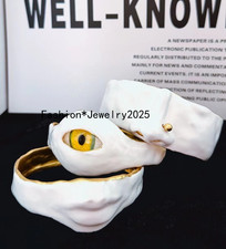 Schiaparelli Fashion Enamel White Nose/Mouth/Eye Facial Features Series Bracelet