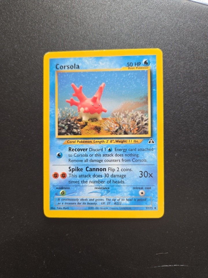 Corsola 37/75 NM Uncommon Neo Discovery Pokemon Card Near Mint