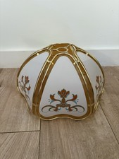 Vintage Acrylic Lamp Shade Floral Gold Frame Retro Art Nouveau Tulip Style