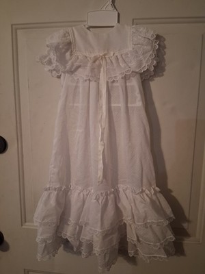 3B Vintage Bryan Baby Girl's Christening Gown Dress & Bonnet 6-9 Mo