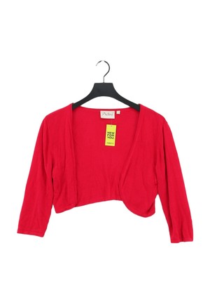 Adini Women's Cardigan S Red 100% Viscose V-Neck Cardigan