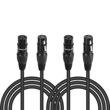 2-Pack Short XLR Mic Audio Extension Cables 1.5 Feet, Female to