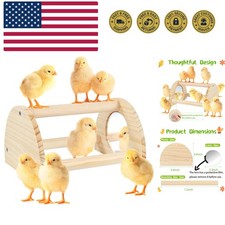 Pine Chicken Perch with Mirror, Strong Chick Jungle Gym Roosting Bar, Chicken...