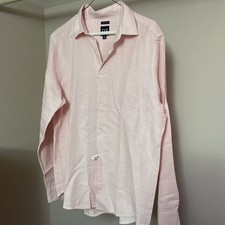 Gap Mens Medium Pink Long Sleeve Linen Button Down Shirt