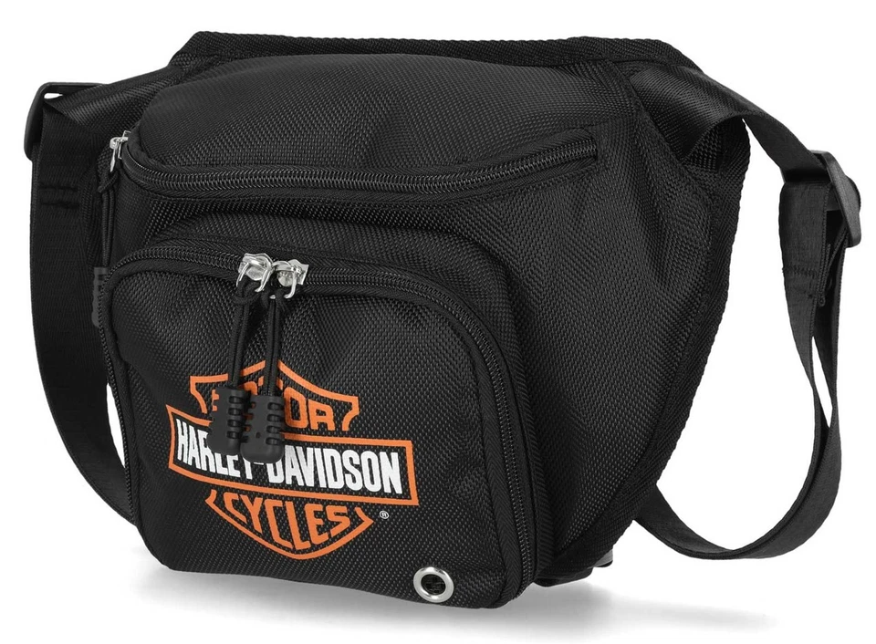 Harley-Davidson Bauchtasche B&S, Schwarz, Nylon, Hochwertig - Bild 2 von 4
