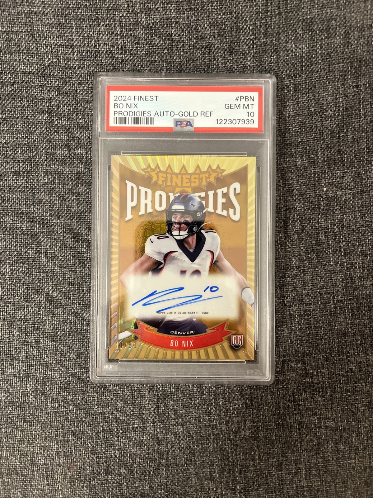 Bo Nix Topps Finest Prodigies Autographs #PBN Gold Refractor
