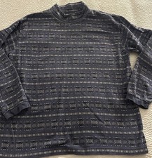 Vintage LL Bean Flannel Mockneck Shirt Made in USA Mens Large