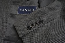 Canali Gray Nailhead Woven S120s Wool Sport Coat Jacket Sz 44L