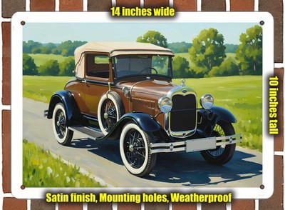 Metal Sign - 1929 Ford 4 Oil Painting - 14x10