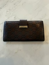 Gucci Brown Folding Women's Wallet with Logo and Credit Card Accents
