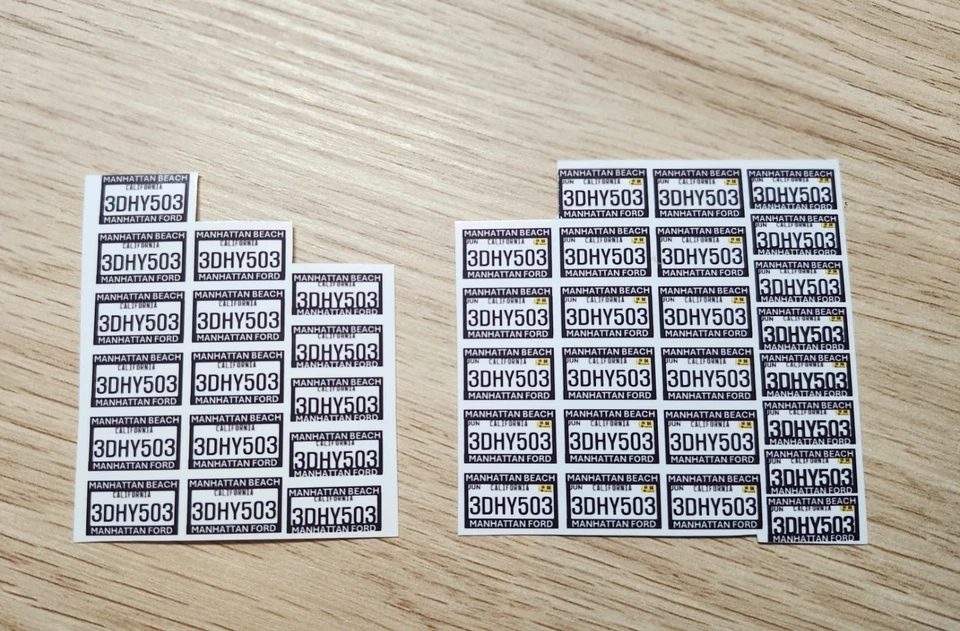 1:18 OJ Simpson Custom License Plates (Set of 2) for Greenlight Ford Bronco - Image 2 of 3