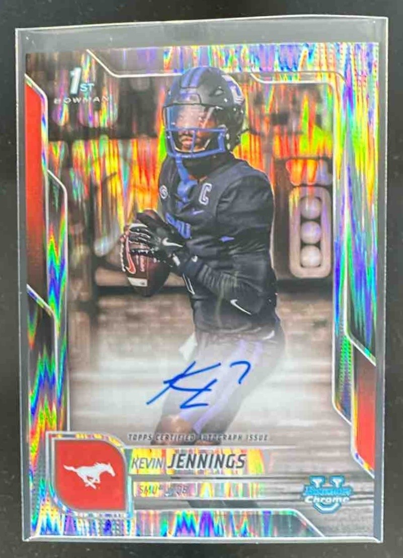 2025 Bowman Chrome University Kevin Jennings Auto 1st Stealth Refractor #BCA-KJ