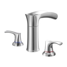 3 Hole Waterfall Bathtub Faucet Set with 2 Handles, Deck Mount, Hot Cold