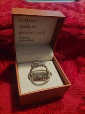 Ring Gebiss Gothik Beweglichkeit Zähne Kiefer Ring Beissen Silber S925 Stempel