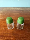 Vintage Federal Housewares Salt & Pepper Shakers Glass Avocado Green MCM