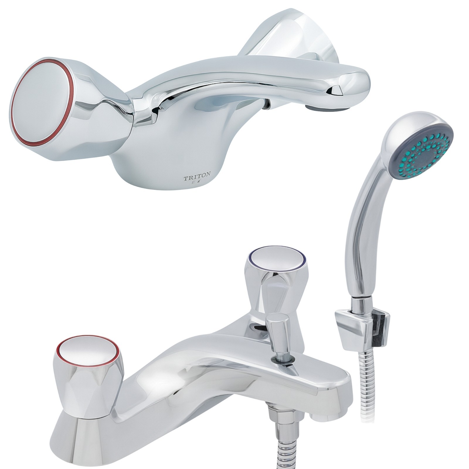 Araya Basin Mixer & Bath Shower Mixer Tap Set Chrome