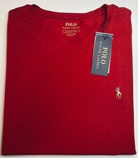 NWT Polo Ralph Lauren Men Short Sleeve Crew Neck Red T-Shirt Free Shipping