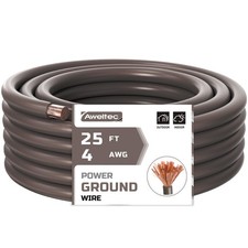 4 Gauge Wire, 25 Feet Black Power Ground Wire Cable, Primary Automotive Wire,...