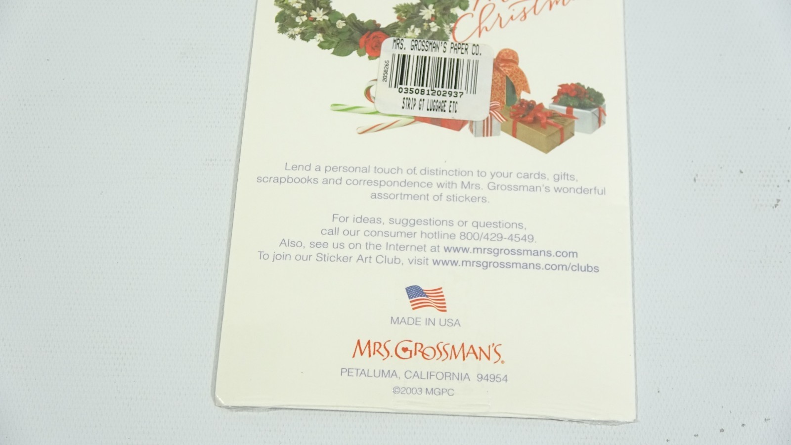 Mrs Grossman's Strip GT Luggage Traveling Scrapbooking Stickers