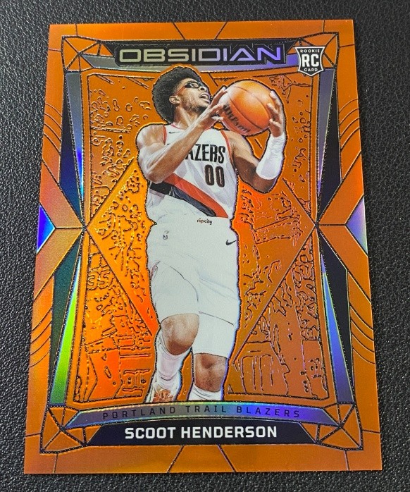 Scoot Henderson 2023-24 Panini Obsidian Electric Etch Orange Flood 47/99 RC #2