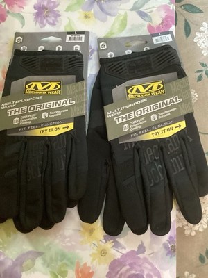New! Mechanix Wear MG-55-010 The Original Work Gloves, Large Lot Of 2 Pairs