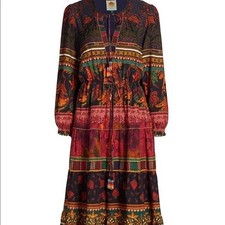 Farm Rio Mixed Patchwork Midi Dress - Size Medium