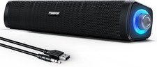 USB Computer Speakers Wired USB Powered Portable Soundbar with 3.5mm for Monitor
