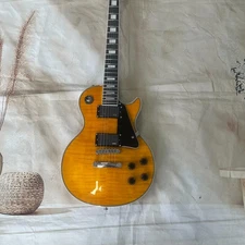 US Warehouse LP yellow Electric Guitar flame maple top solid body HH pickup