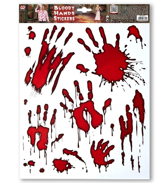 Blutige HäNde Aufkleber FüR Halloween Blutflecken Halloweendeko Horror-image
