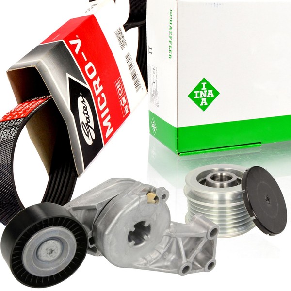 Gates 6DPK1195 Keilrippenriemen-Satz + Freilauf FüR Audi Seat VW Skoda-image