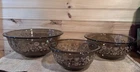 Set of 3 Vintage Pyrex Mixing Bowls Festive Harvest  Smoke Brown 322 323 325