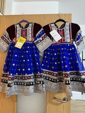 Afghani kids dresses age group 5-8 years old Afghani girl clothes-beautiful blue