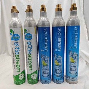 Lot of 5 Empty Except 1 Soda Stream 60L 14.5oz Co2 Cylinder Carbonator Canister 
