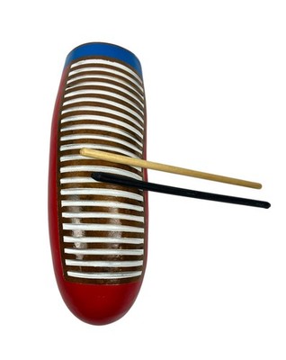 Professional Salsa Guiro painted With The Puerto Rico Flag Design,  11 