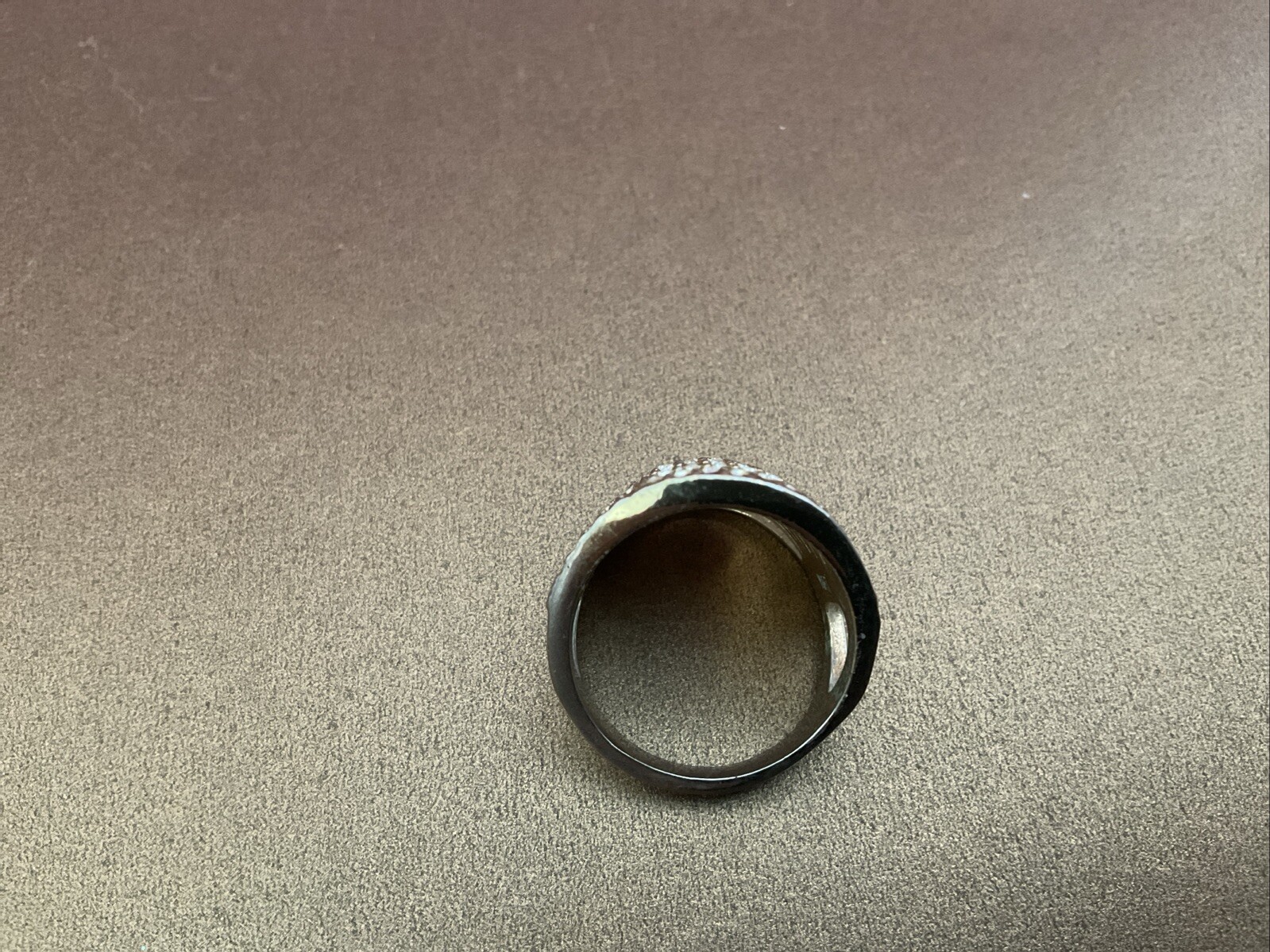 Avon Statement Ring SilverTone With Layered Rhine… - image 2