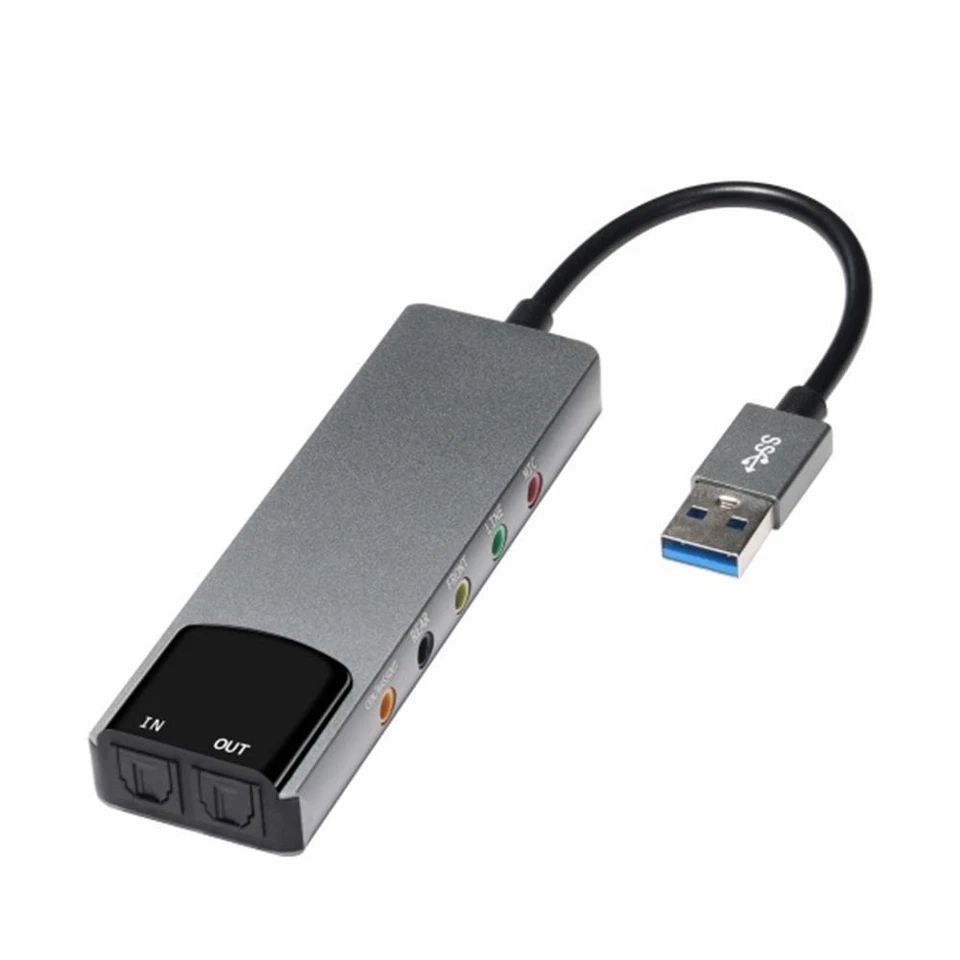 USB Sound Card 7.1 5.1 Channel External Audio Card SPDIF Optical for PC Com Q7L4 - Bild 4 von 4