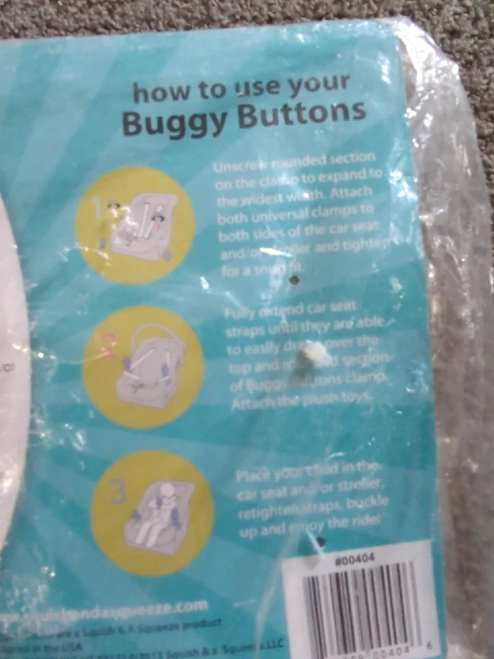 Squish & Squeeze Buggy Buttons Seatbelt Holders Protection Elephants - Image 4 of 4